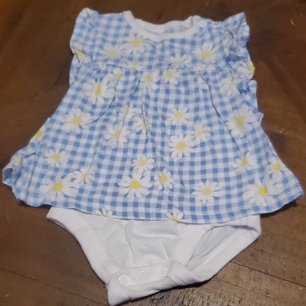 Garanimals Blue and White Bodysuit with Daisy Pattern
